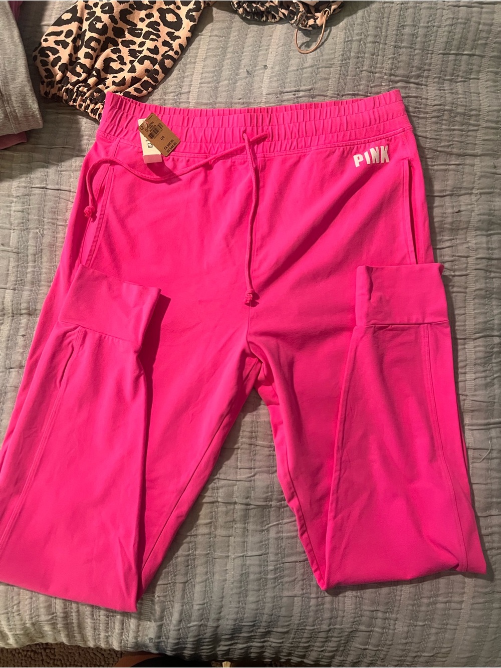 PINK Victoria's Secret Women’s ' Neon Pink Cargo Sweatpants - Kids Bottoms